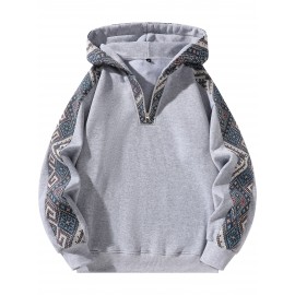 1pc Unisex Fleece-Lined Hoodie - Sporty Color-Block Design with Adjustable Drawstring, Front Zipper & Pockets, Soft Warm Fabric for Indoor/Outdoor Comfort, Regular Fit Casual Pullover, Indoor Warmth Clothing, Colorblock Hoodie, Durable Casualwear