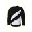 [Casual Geometric Stripe] Men's Casual Geometric Stripe Sweatshirt | Black & White Crew Neck Pullover | Comfortable Knit Fabric | Long Sleeve Hoodie