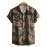 Men's Tropical Floral Print Button-Up Shirt - Short Sleeve, Black Base with Vibrant Red & Pink Roses, Casual Summer Style, Polyester Fabric, Machine Washable